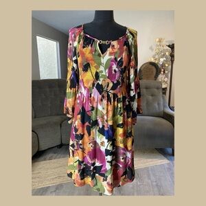 Spense Vibrant Floral Long Sleeve Dress